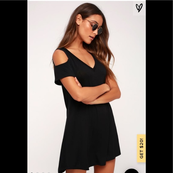 Lulus Other - Meet Me in Monaco Black Cold Shoulder Swim CoverUp